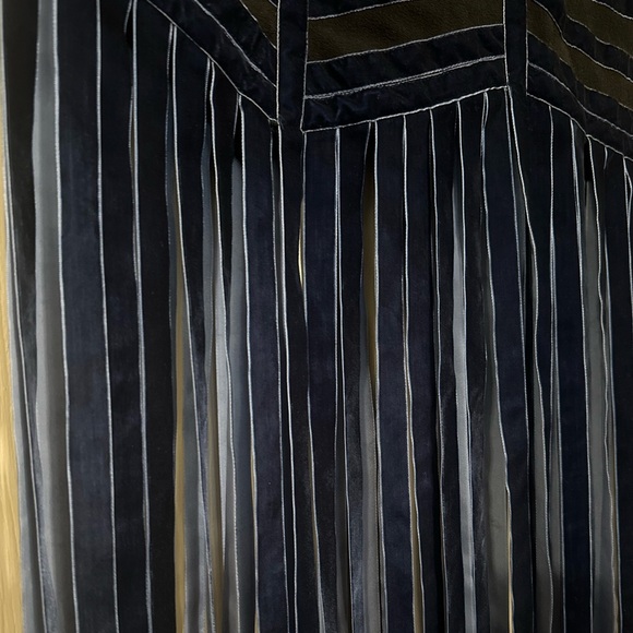 ♦️ Free People Blue Fringe Maxi Skirt Size 10 Rare - Picture 3 of 12